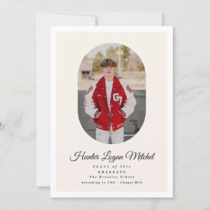 Invitation Annonce de diplôme de lycée en écriture ovale mode