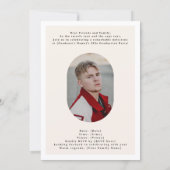 Invitation Annonce de diplôme de lycée en écriture ovale mode (Dos)