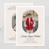 Invitation Annonce de diplôme de lycée en écriture ovale mode (Devant / Derrière)
