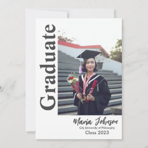 Invitation Annonce de Diplômé de Photo de Diplômé Simple Mode
