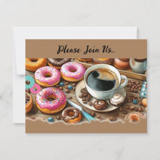 Invitation Annonce de Donuts et Café Décadents (Devant)