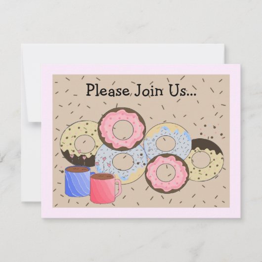 Invitation Annonce de donuts et de café (Devant)