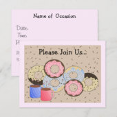 Invitation Annonce de donuts et de café (Devant / Derrière)