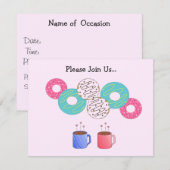 Invitation Annonce de donuts et de café (Devant / Derrière)