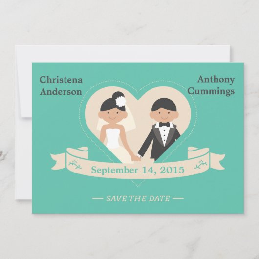 Invitation Annonce de faire part de mariage de couple de dess (Devant)