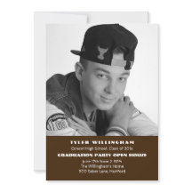 Annonce de fête de fin d'études avec photo de foot