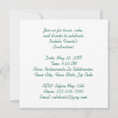 Invitation Annonce de fête de fin d'études Célébration de fin (Dos)