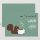 Invitation Annonce de fête de l'écureuil de café (Devant / Derrière)