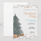 Invitation Annonce de fête de Noël Arbres Fête Joyeuse  (Devant / Derrière)