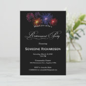 Invitation Annonce de fête de retraite avec feux d'artifice (Debout devant)