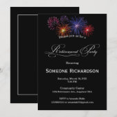 Invitation Annonce de fête de retraite avec feux d'artifice (Devant / Derrière)