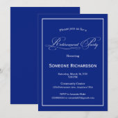 Invitation Annonce de fête de retraite bleu (Devant / Derrière)