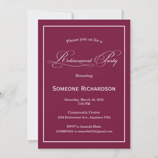 Invitation Annonce de fête de retraite bordeaux (Devant)