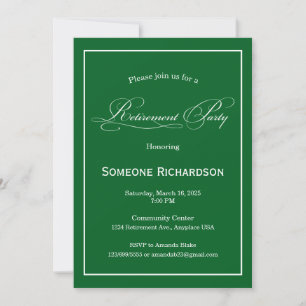 Invitation Annonce de fête de retraite vert
