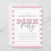 Invitation Annonce de fête rose girly Script (Devant)