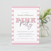 Invitation Annonce de fête rose girly Script (Debout devant)