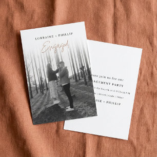 Invitation Annonce de fiançailles avec photo à dégradé modern