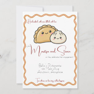 Invitation Annonce de fiançailles de empanada dumpling de chi