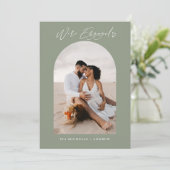 Invitation Annonce de fiançailles de mariage avec code QR pou (Debout devant)