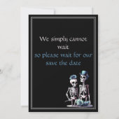 Invitation Annonce de fiançailles gothique, noire, squelette (Dos)