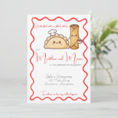 Invitation Annonce de fiançailles polonaise philippine Pierog (Debout devant)