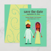 Invitation Annonce de fiançailles pour un couple indien (Devant / Derrière)