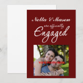 Invitation Annonce de fiançailles simple photo  (Devant / Derrière)