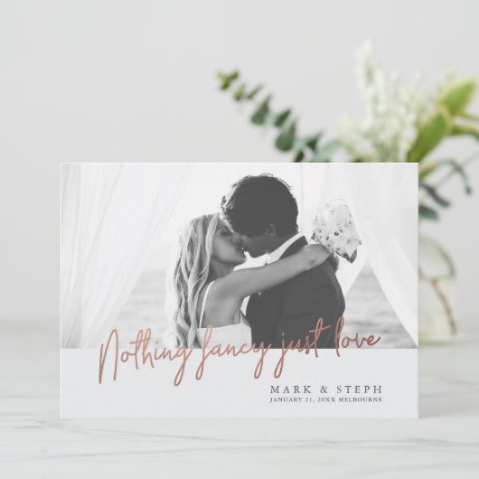 Invitation Annonce de Fiançailles Simplement Amour (Debout devant)