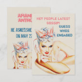 Invitation Annonce de fiançailles unique et drôle (Devant / Derrière)