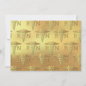 Invitation Annonce de fin d'études en soins infirmiers Or Rou (Dos)