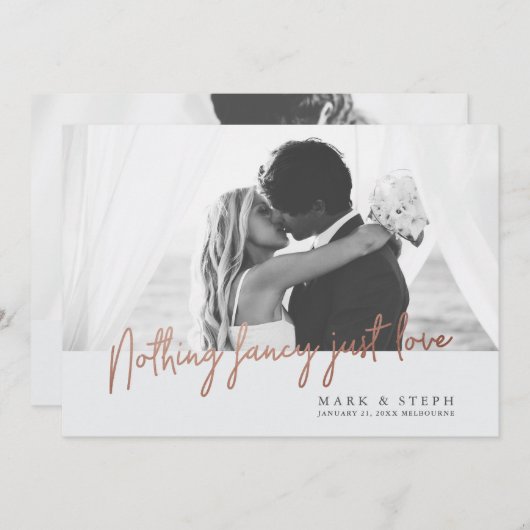 Invitation Annonce de fuite amoureuse simple et élégante (Devant / Derrière)