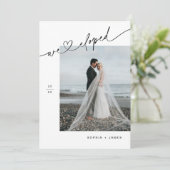 Invitation Annonce de fuite avec cœur minimaliste (Debout devant)