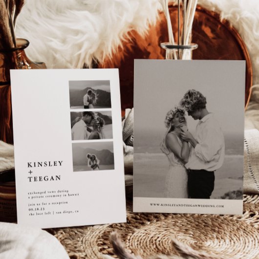 Invitation Annonce de fuite avec photos pour un mariage moder