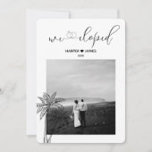 Invitation Annonce de fuite discrète moderne | Mariage sur la (Devant)