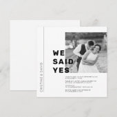 Invitation Annonce de fuite en amoureux Nous avons dit Oui (Devant / Derrière)