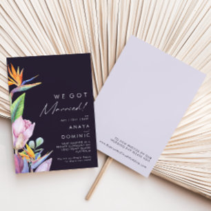Invitation Annonce de Fuite Tropicale Colorée Violet