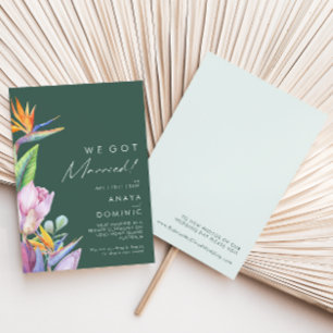 Invitation Annonce de Fuite Verte Tropicale Colorée