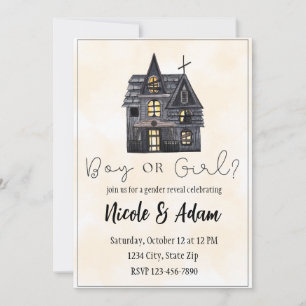 Invitation Annonce de genre Halloween aquarelle de maison han