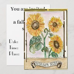 Invitation / annonce de graines de tournesol