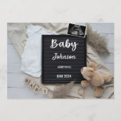 Invitation Annonce de grossesse | Bébé élégant sur un tableau (Dos)