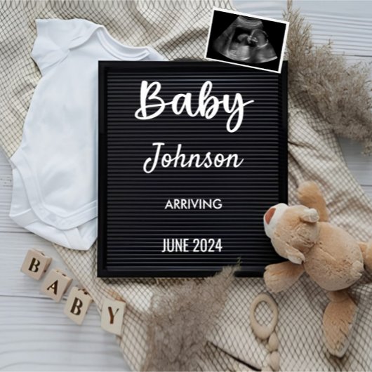 Invitation Annonce de grossesse | Bébé élégant sur un tableau
