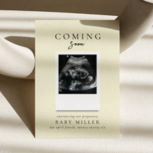 Invitation Annonce de grossesse Bébé Jaune à venir bientôt