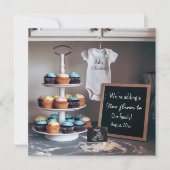 Invitation Annonce de grossesse Cupcake cuisine vintage (Devant)