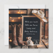 Invitation annonce de grossesse de style country occidental (Devant)