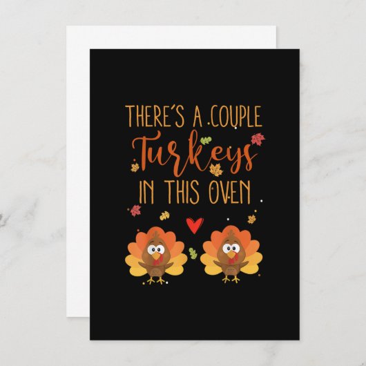 Invitation Annonce de grossesse gémellaire Révélation de bébé (Devant / Derrière)