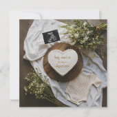 Invitation Annonce de grossesse numérique rustique modifiable (Devant)