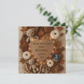 Invitation Annonce de grossesse ours automne adorable (Debout devant)