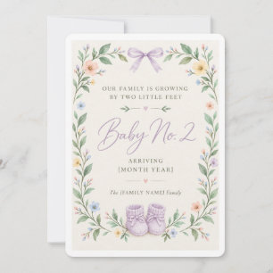 Invitation Annonce de grossesse Pastel Floral Bébé n° 2