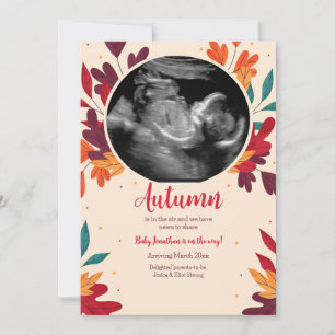 Invitation Annonce de grossesse photo d'automne