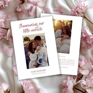 Invitation Annonce de grossesse photo miracle rose